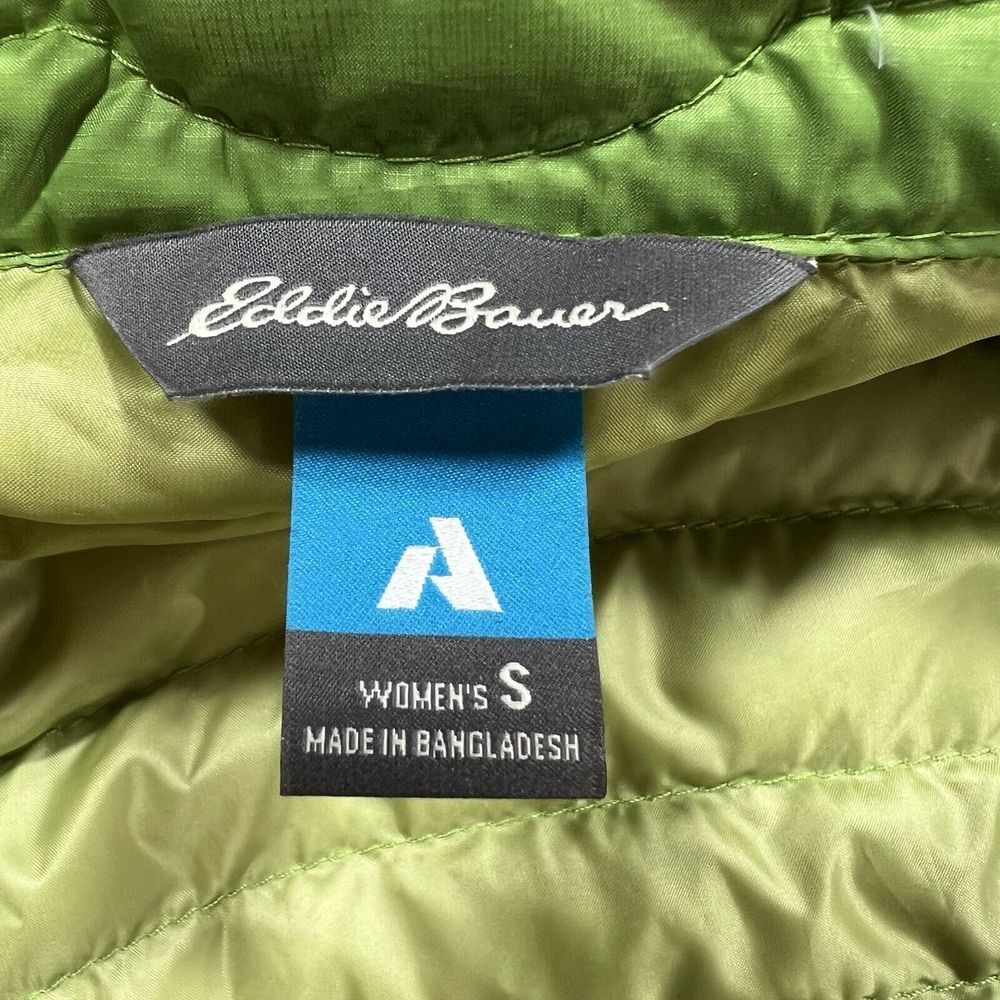Eddie Bauer Vest Small Green‎ Full Zip Stormdown 800 Ascent Down Puffer Womens
